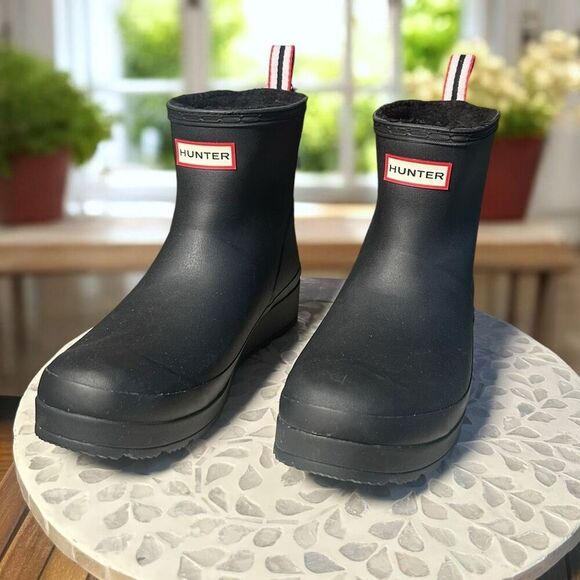 Hunter Play Short Insulated Winter Shearling Lined Waterproof Boots UK 7 US 9 - Picture 9 of 16